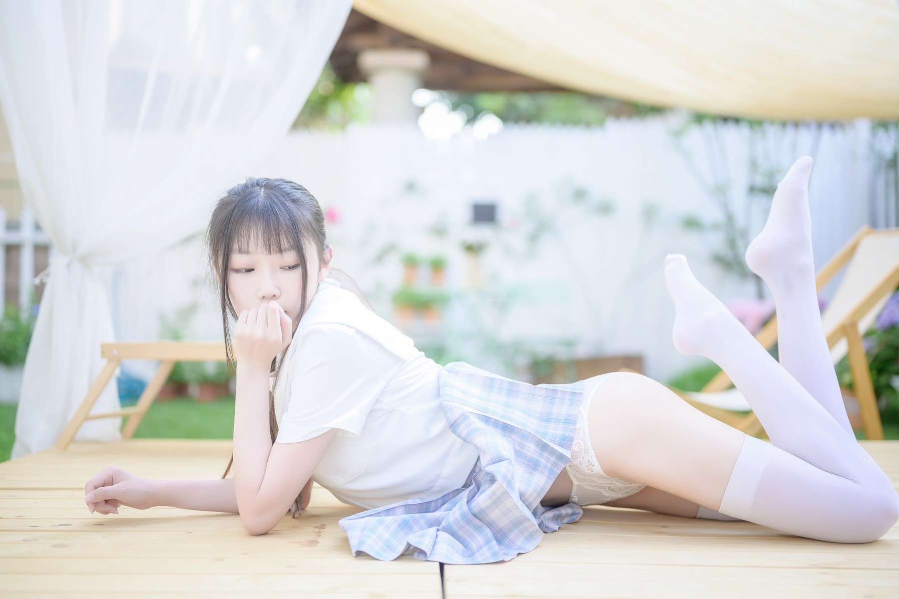 香草喵露露 Cosplay 阳光庭院制服(9)