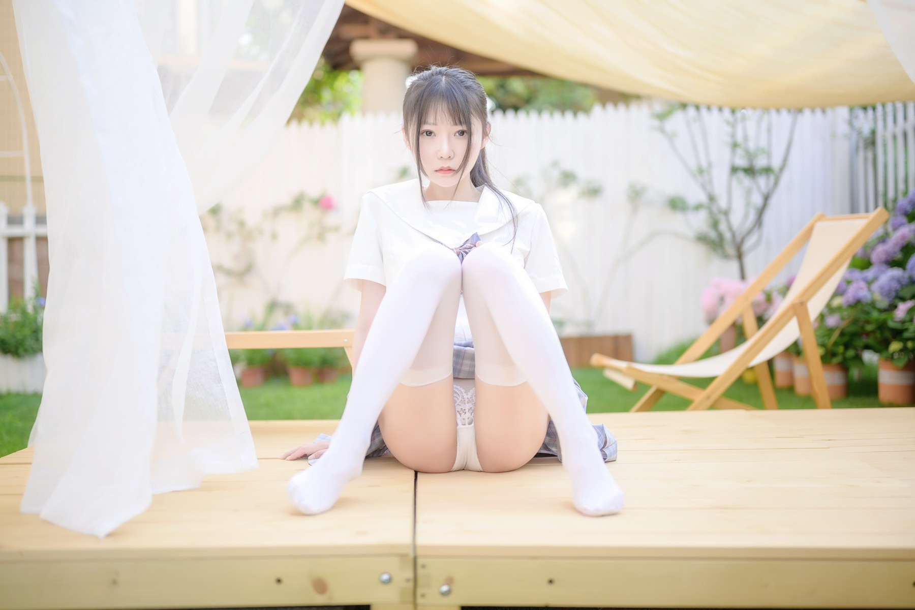 香草喵露露 Cosplay 阳光庭院制服(6)