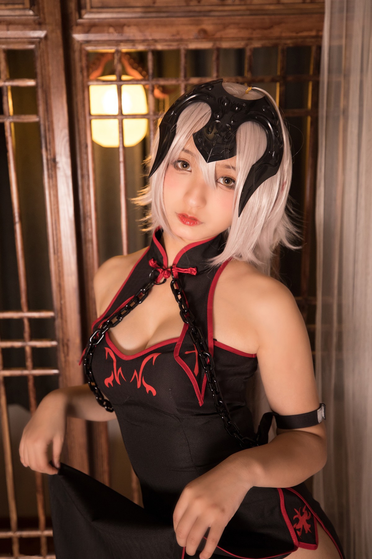Cosplay 神楽坂真冬 电子相册-旗袍黑贞 Set.01(6)