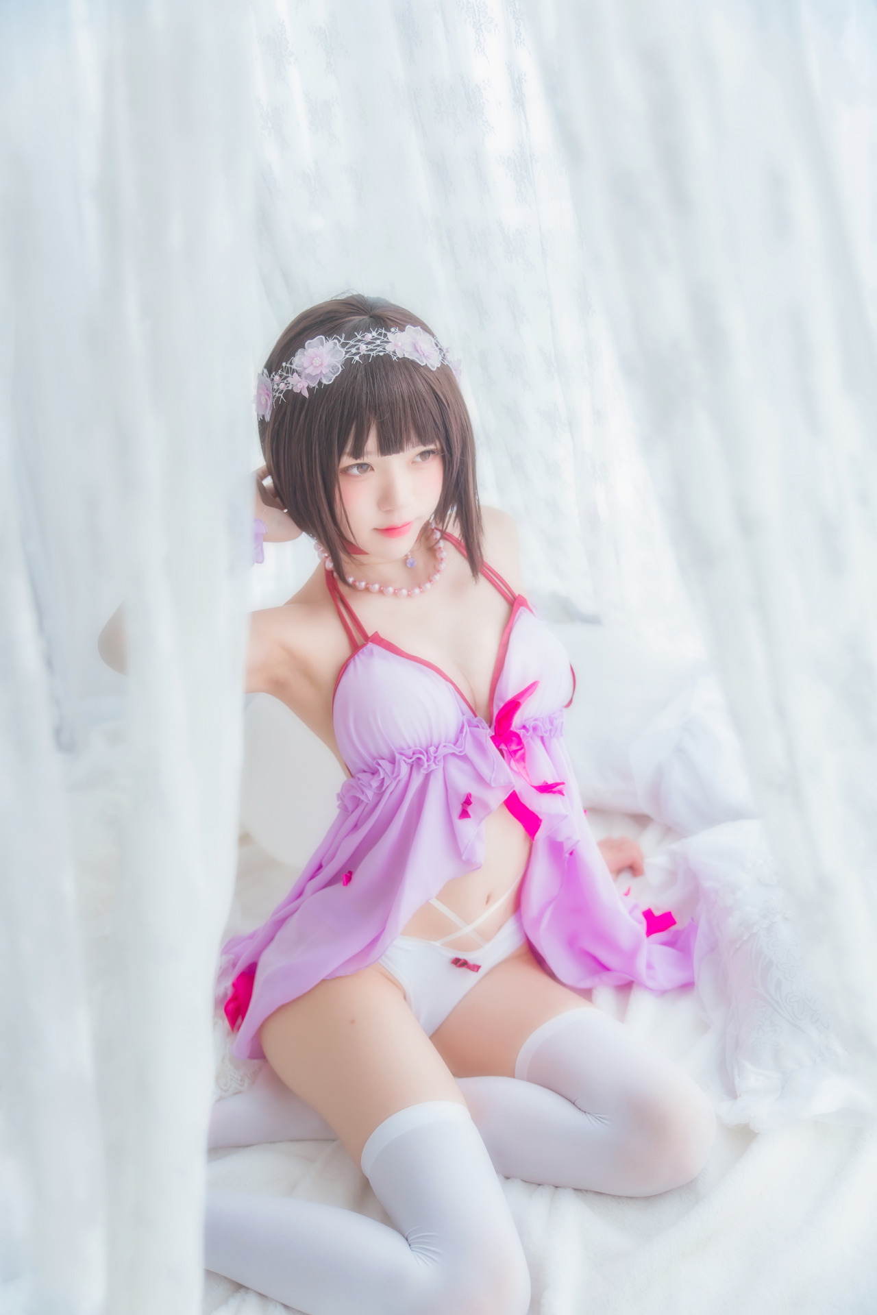[桜桃喵] 加藤惠 Megumi Kato 紫色小睡裙(10)