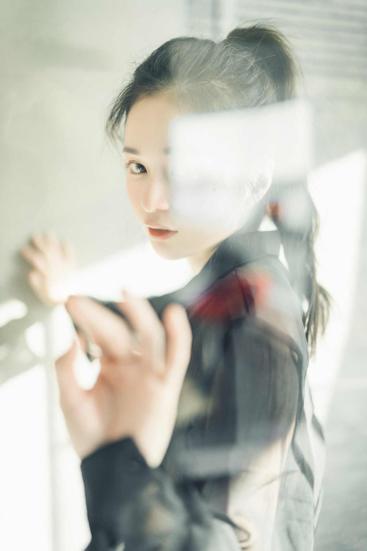 JVID精品 🔞仙仙辰 透明罩衫 透明駱駝蹄內褲 濕潤黑絲 我的女友 這次有點色😈有點甜 Set.02(8)
