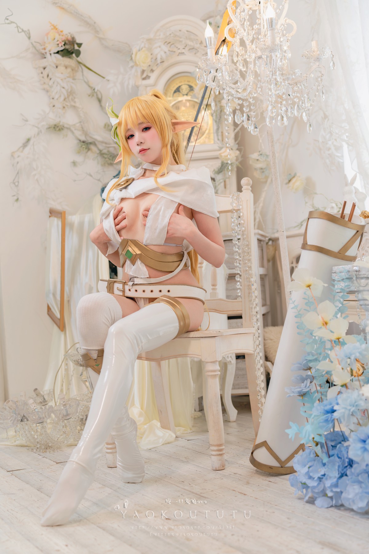 Cosplay 黏黏团子兔 六月订阅 『精灵 弓箭手』 广寒宫(9)