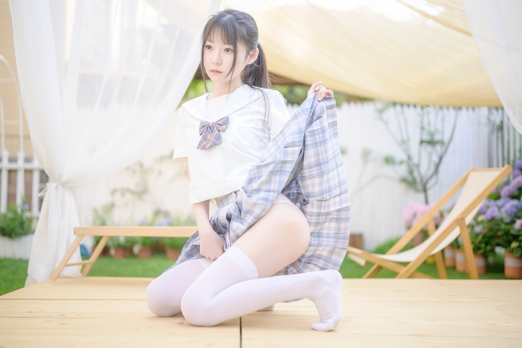 香草喵露露 Cosplay 阳光庭院制服(5)