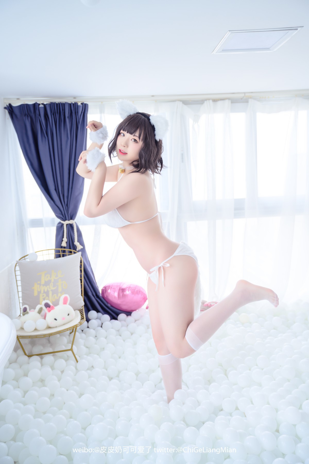 Cosplay 皮皮奶可可爱了啦 白猫(2)