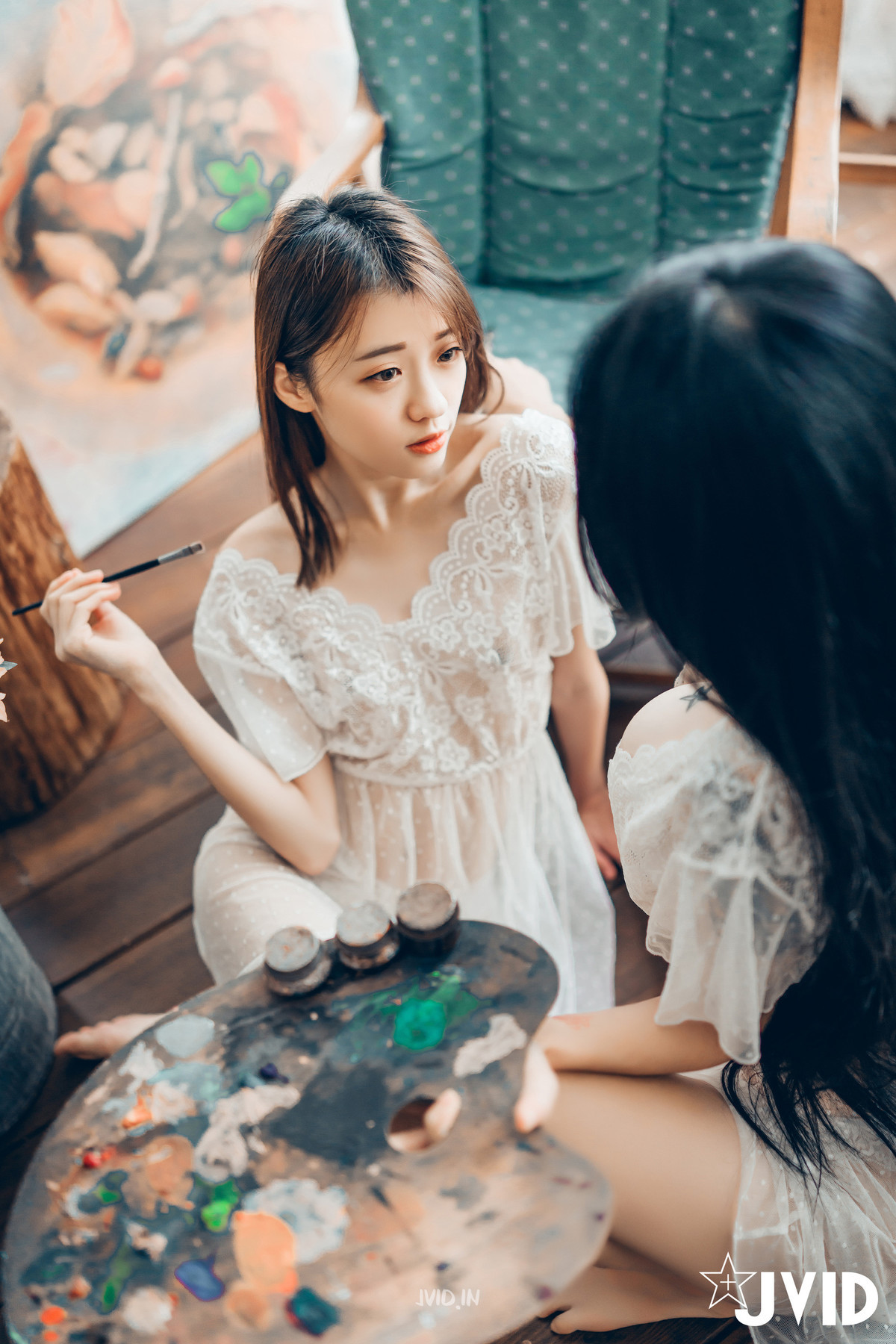 JVID精品 飄飄 妍妍 百合花神の美少女 最色色嘗試 辰辰特別客串！色色最大突破 Set.01(7)