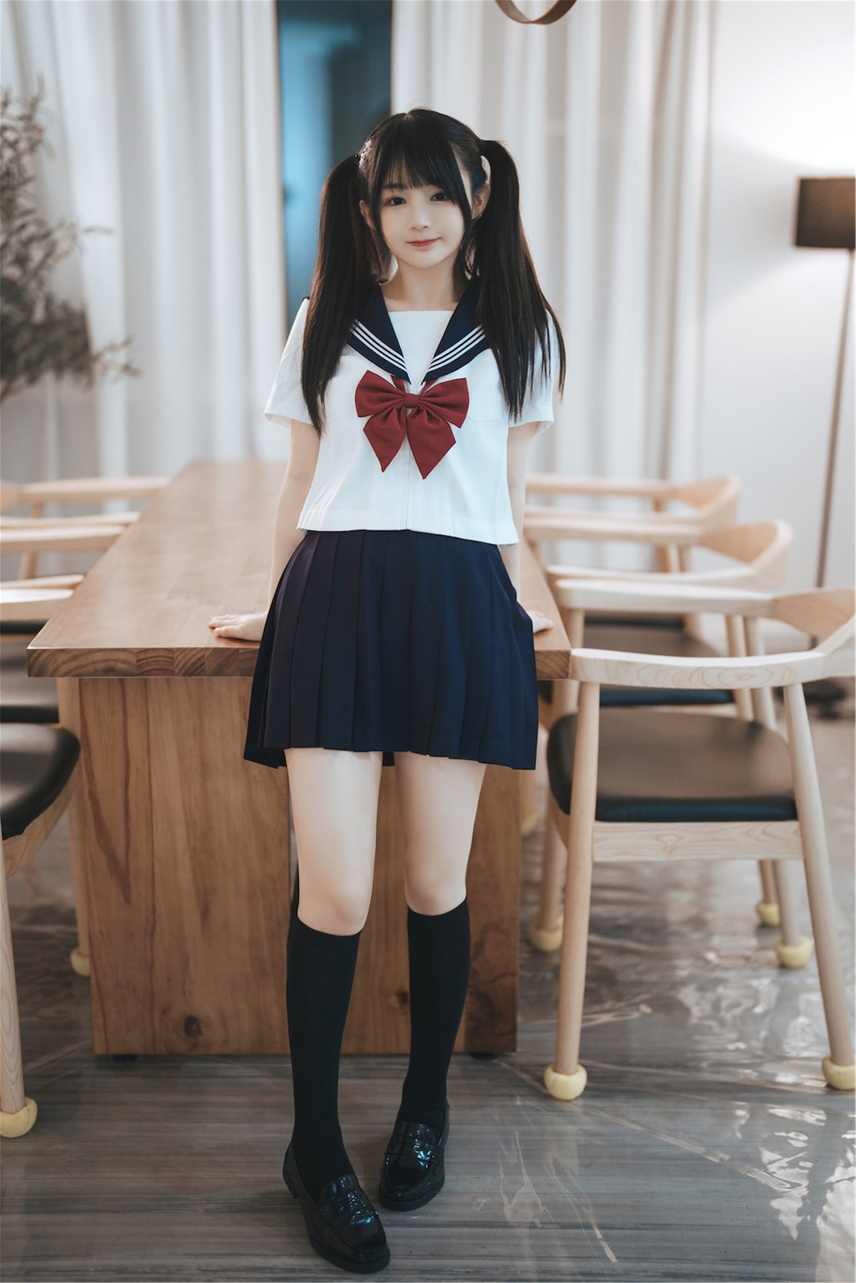Cosplay 桜井宁宁 双马尾JK(4)