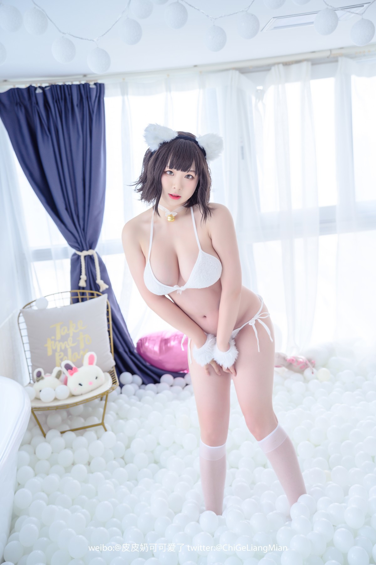Cosplay 皮皮奶可可爱了啦 白猫(1)