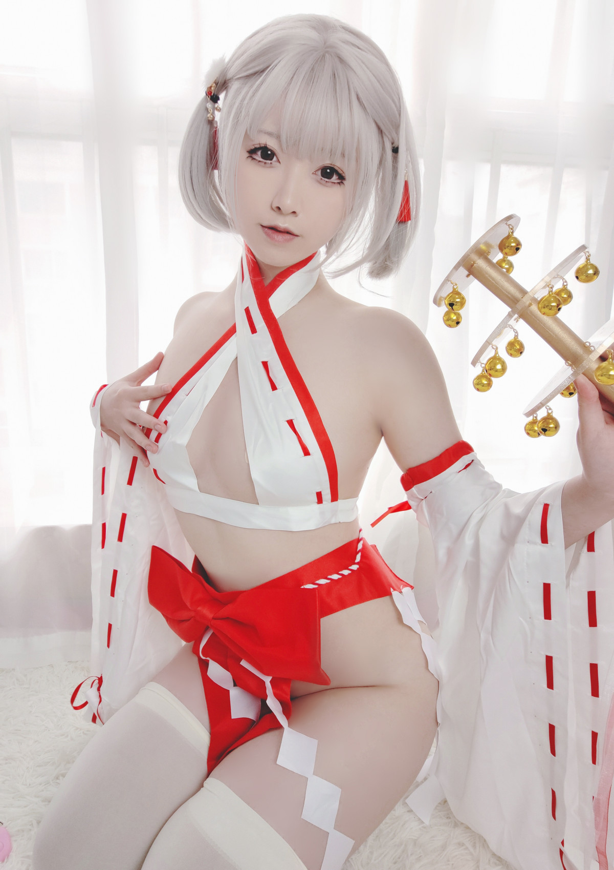 Cosplay Asagiriai愛ちゃん 巫女服自拍(1)