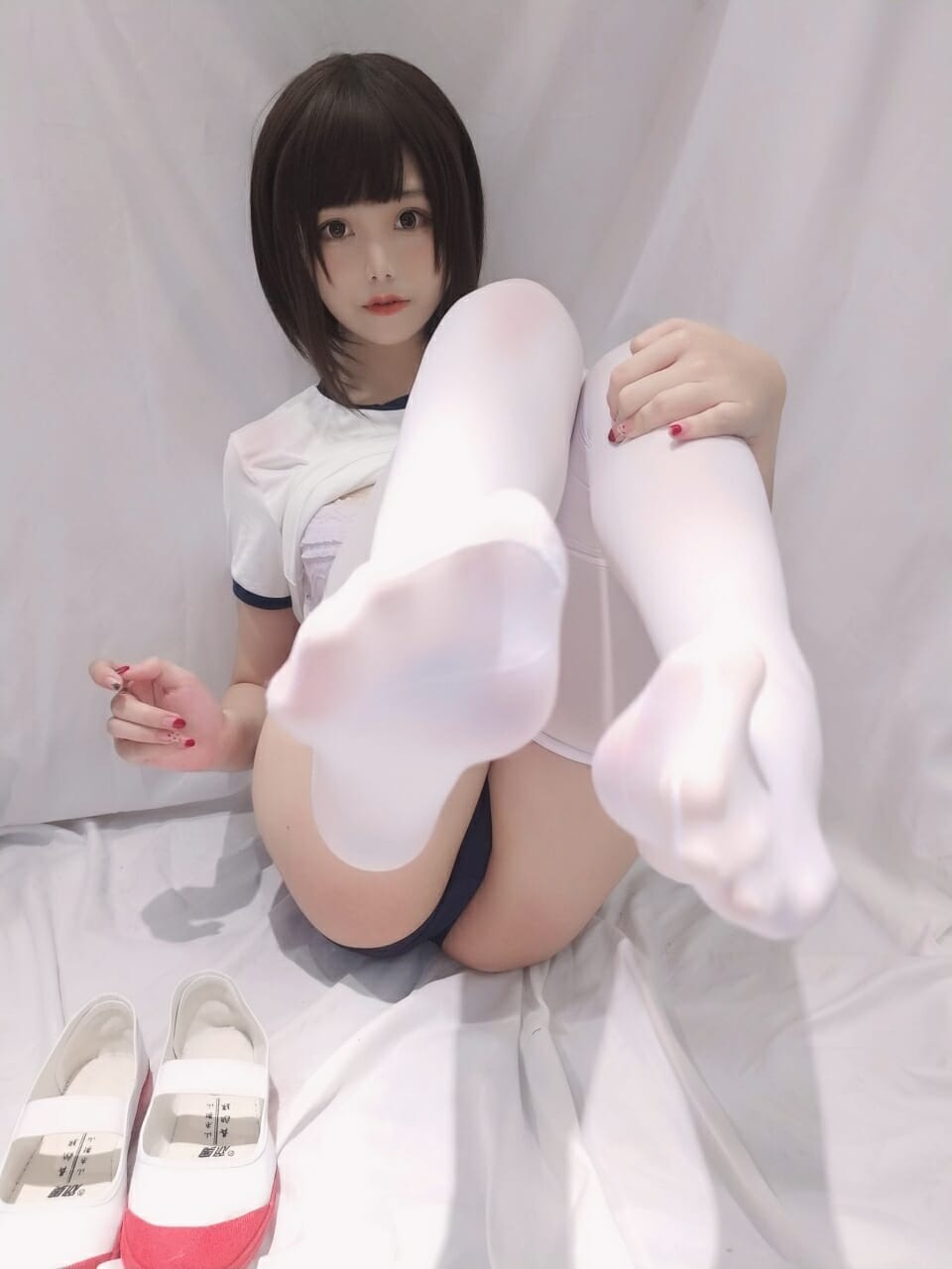 蜜汁猫裘-白色体操服[31P7V](2)