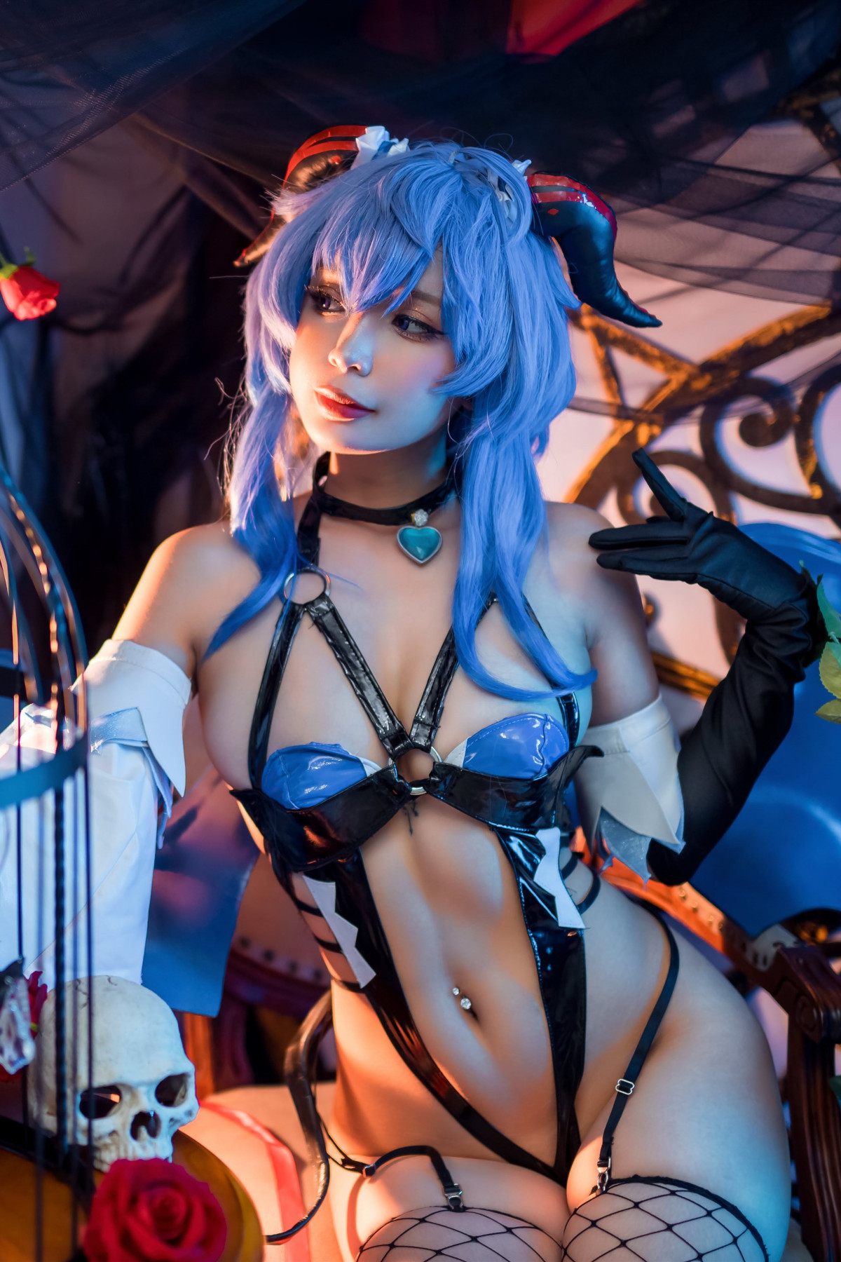 Cosplay Umeko.J Ganyu Succubus Set.01(1)